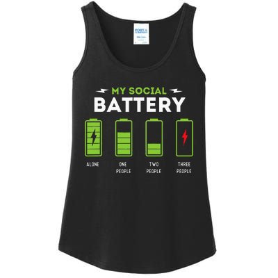 My Social Battery Funny Introvert Introverted Antisocial Ladies Essential Tank