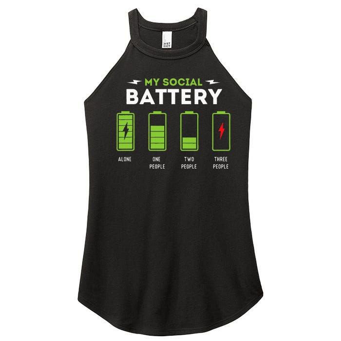 My Social Battery Funny Introvert Introverted Antisocial Women's Perfect Tri Rocker Tank