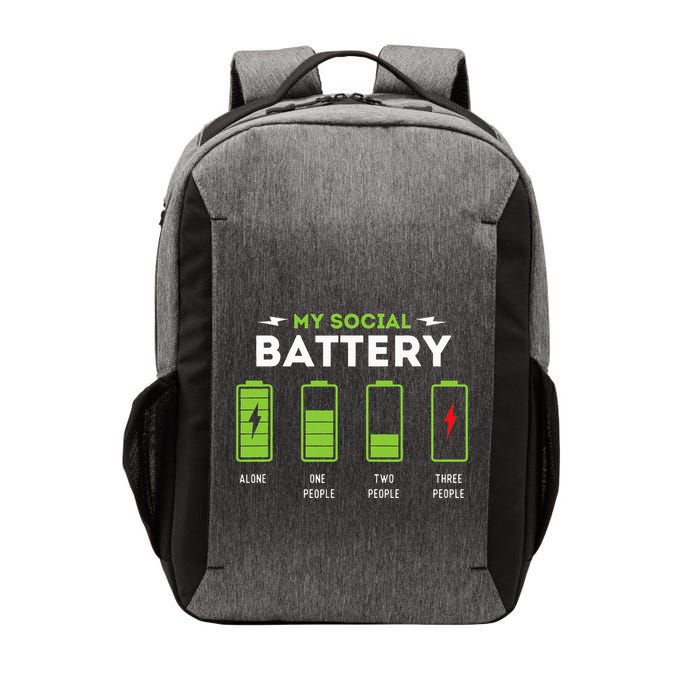 My Social Battery Funny Introvert Introverted Antisocial Vector Backpack