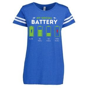 My Social Battery Funny Introvert Introverted Antisocial Enza Ladies Jersey Football T-Shirt