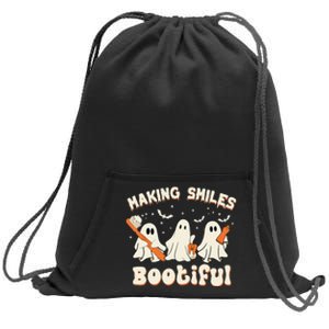 Making Smiles Bootiful Halloween Sweatshirt Cinch Pack Bag