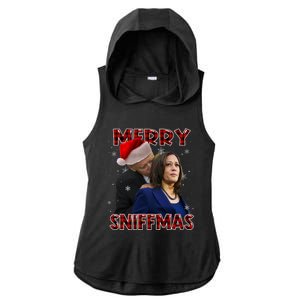 Merry Sniffmas Biden Santa Christmas Anti Biden Sniffer Xmas Ladies PosiCharge Tri-Blend Wicking Draft Hoodie Tank