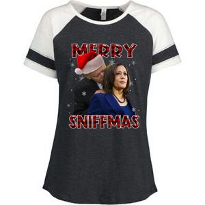 Merry Sniffmas Biden Santa Christmas Anti Biden Sniffer Xmas Enza Ladies Jersey Colorblock Tee