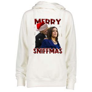 Merry Sniffmas Biden Santa Christmas Anti Biden Sniffer Xmas Womens Funnel Neck Pullover Hood