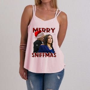 Merry Sniffmas Biden Santa Christmas Anti Biden Sniffer Xmas Women's Strappy Tank