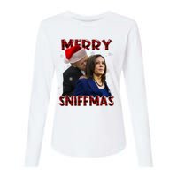 Merry Sniffmas Biden Santa Christmas Anti Biden Sniffer Xmas Womens Cotton Relaxed Long Sleeve T-Shirt