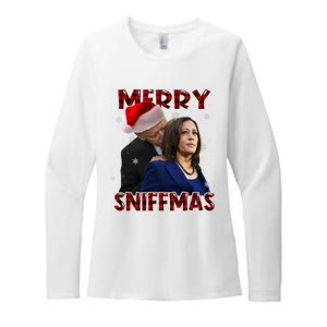 Merry Sniffmas Biden Santa Christmas Anti Biden Sniffer Xmas Womens CVC Long Sleeve Shirt