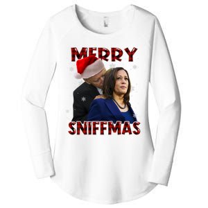 Merry Sniffmas Biden Santa Christmas Anti Biden Sniffer Xmas Women's Perfect Tri Tunic Long Sleeve Shirt