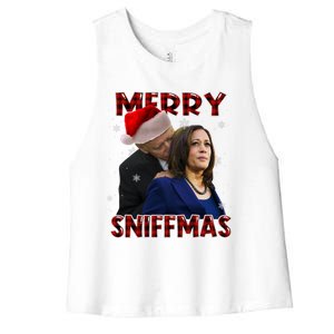 Merry Sniffmas Biden Santa Christmas Anti Biden Sniffer Xmas Women's Racerback Cropped Tank