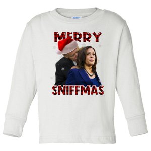 Merry Sniffmas Biden Santa Christmas Anti Biden Sniffer Xmas Toddler Long Sleeve Shirt