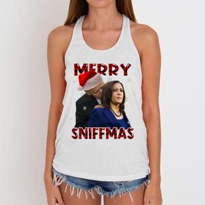 Merry Sniffmas Biden Santa Christmas Anti Biden Sniffer Xmas Women's Knotted Racerback Tank