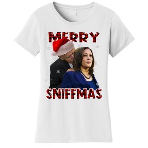 Merry Sniffmas Biden Santa Christmas Anti Biden Sniffer Xmas Women's T-Shirt