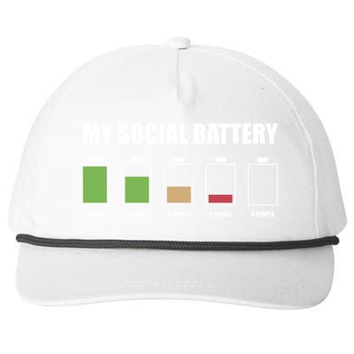 My Social Battery Low Energy Anti Social Introvert Gift Funny Gift Snapback Five-Panel Rope Hat