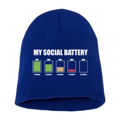 My Social Battery Low Energy Anti Social Introvert Gift Funny Gift Short Acrylic Beanie