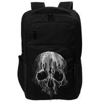 Melting Skull Black White Art Graphic Halloween Impact Tech Backpack