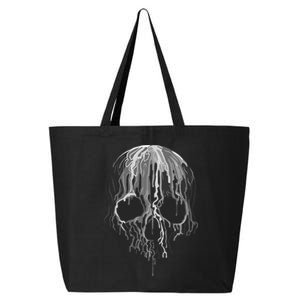 Melting Skull Black White Art Graphic Halloween 25L Jumbo Tote