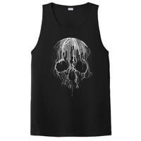 Melting Skull Black White Art Graphic Halloween PosiCharge Competitor Tank