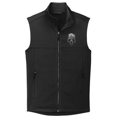 Melting Skull Black White Art Graphic Halloween Collective Smooth Fleece Vest