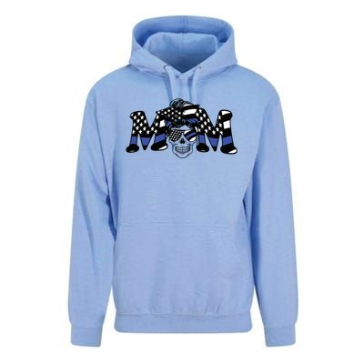 Mom Skull Black The Blue Police Flag Meaningful Gift Unisex Surf Hoodie