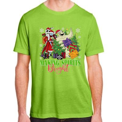 Making Spirits Bright Christmas Jack And Sally Oogie Boogie Adult ChromaSoft Performance T-Shirt