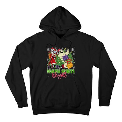 Making Spirits Bright Christmas Jack And Sally Oogie Boogie Hoodie