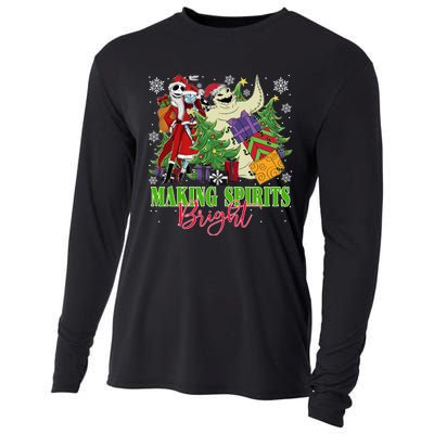 Making Spirits Bright Christmas Jack And Sally Oogie Boogie Cooling Performance Long Sleeve Crew