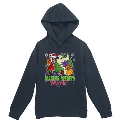 Making Spirits Bright Christmas Jack And Sally Oogie Boogie Urban Pullover Hoodie