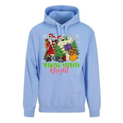 Making Spirits Bright Christmas Jack And Sally Oogie Boogie Unisex Surf Hoodie