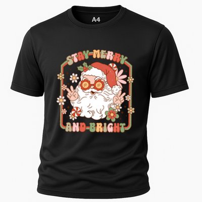 Merry Stay Bright Hippie Santa Peace Retro Groovy Christmas Gift Performance Shirt