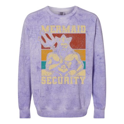 Mermaid Security Bday Costume Merman Birthday Party Outfit Colorblast Crewneck Sweatshirt