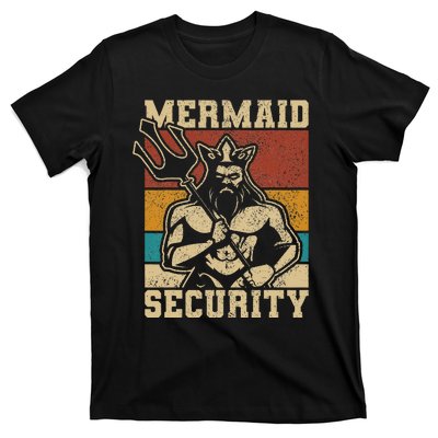 Mermaid Security Bday Costume Merman Birthday Party Outfit T-Shirt