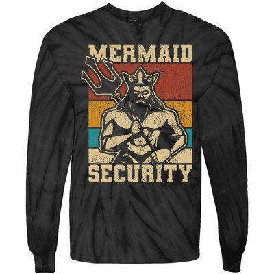 Mermaid Security Bday Costume Merman Birthday Party Outfit Tie-Dye Long Sleeve Shirt