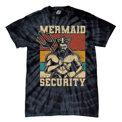 Mermaid Security Bday Costume Merman Birthday Party Outfit Tie-Dye T-Shirt