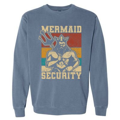 Mermaid Security Bday Costume Merman Birthday Party Outfit Garment-Dyed Sweatshirt