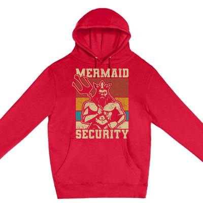 Mermaid Security Bday Costume Merman Birthday Party Outfit Premium Pullover Hoodie