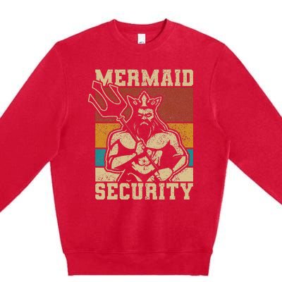 Mermaid Security Bday Costume Merman Birthday Party Outfit Premium Crewneck Sweatshirt