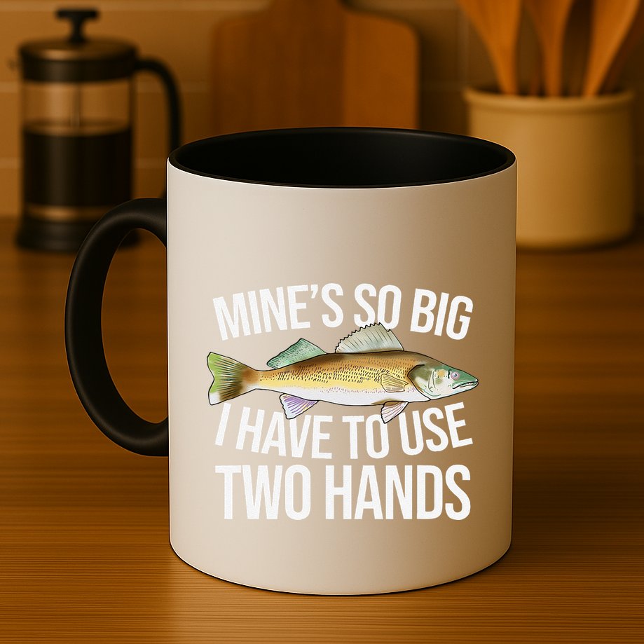 MineS So Big I Have To Walleye Pike Funny Fishing Gifts Mug