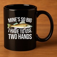 MineS So Big I Have To Walleye Pike Funny Fishing Gifts 11oz C Handle Ceramic Mug