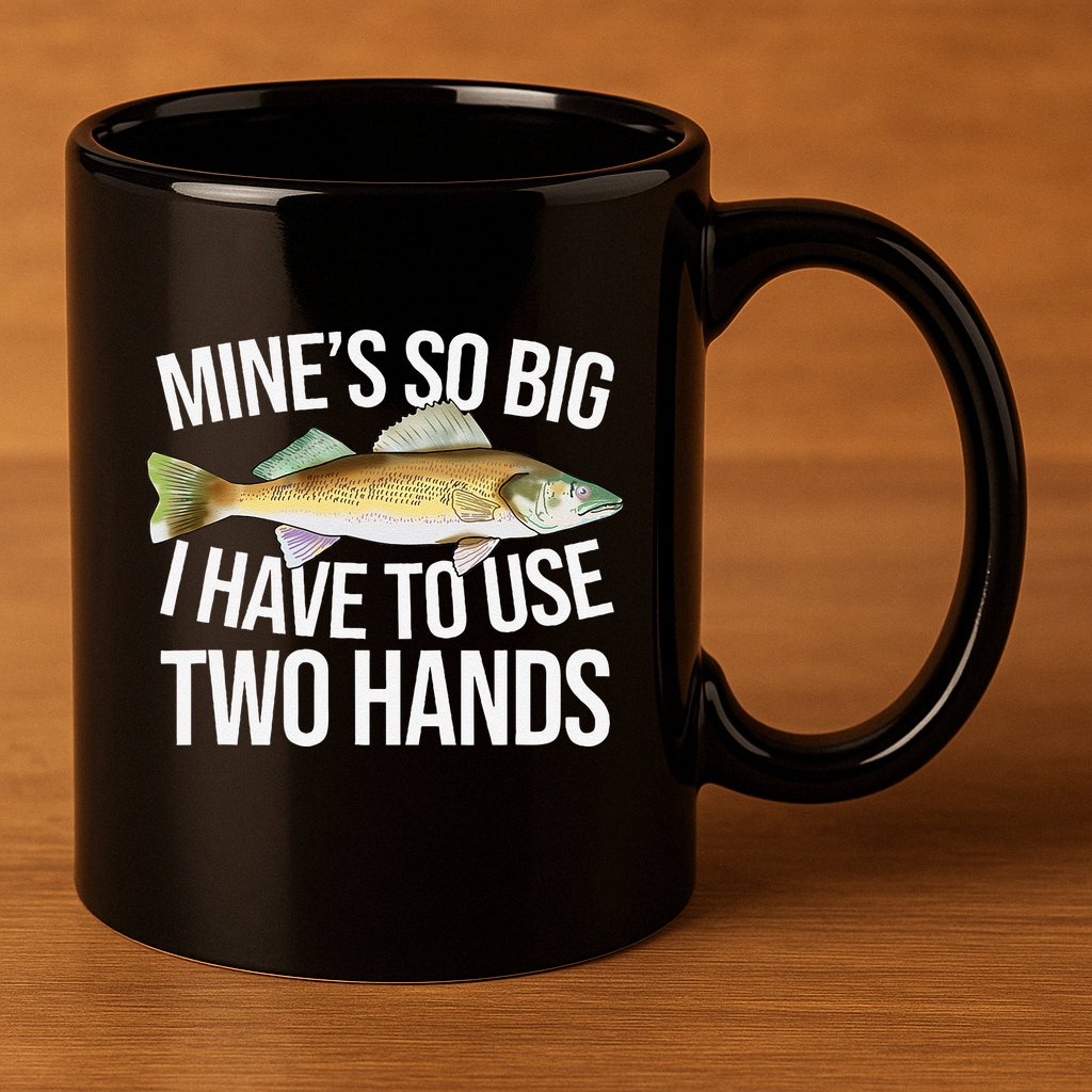 MineS So Big I Have To Walleye Pike Funny Fishing Gifts 11oz C Handle Ceramic Mug