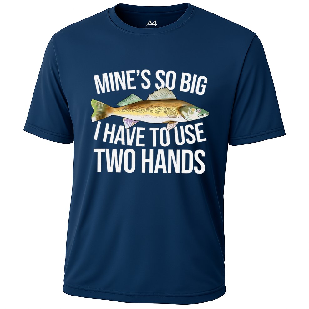 MineS So Big I Have To Walleye Pike Funny Fishing Gifts Performance Shirt