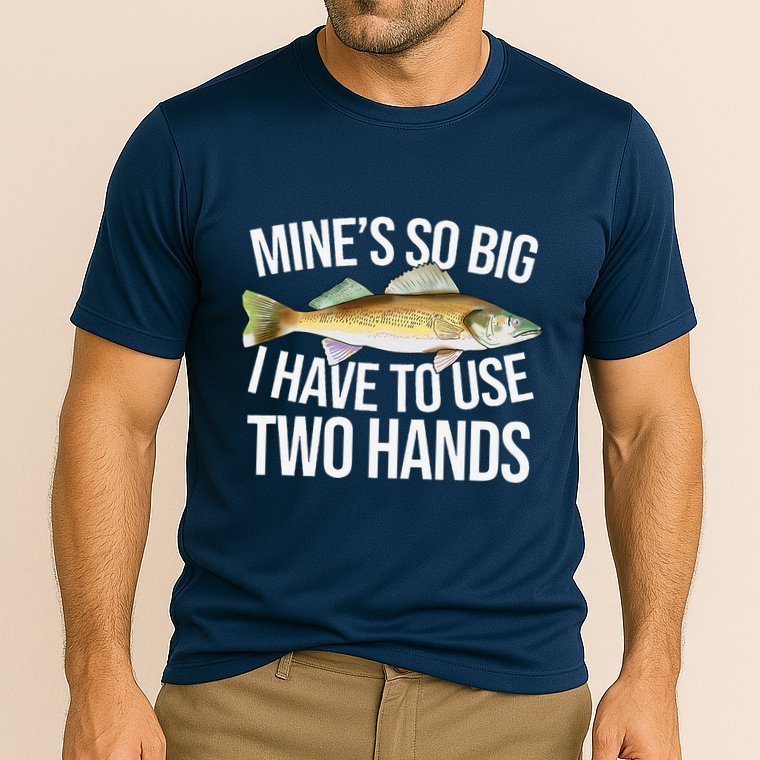 MineS So Big I Have To Walleye Pike Funny Fishing Gifts Performance Shirt