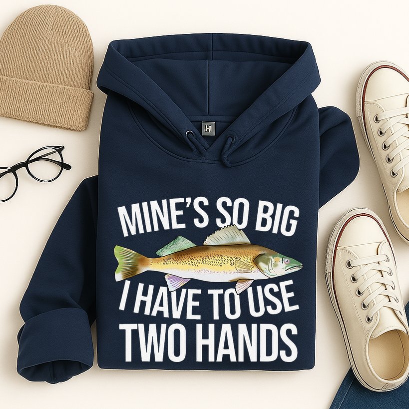 MineS So Big I Have To Walleye Pike Funny Fishing Gifts Hoodie