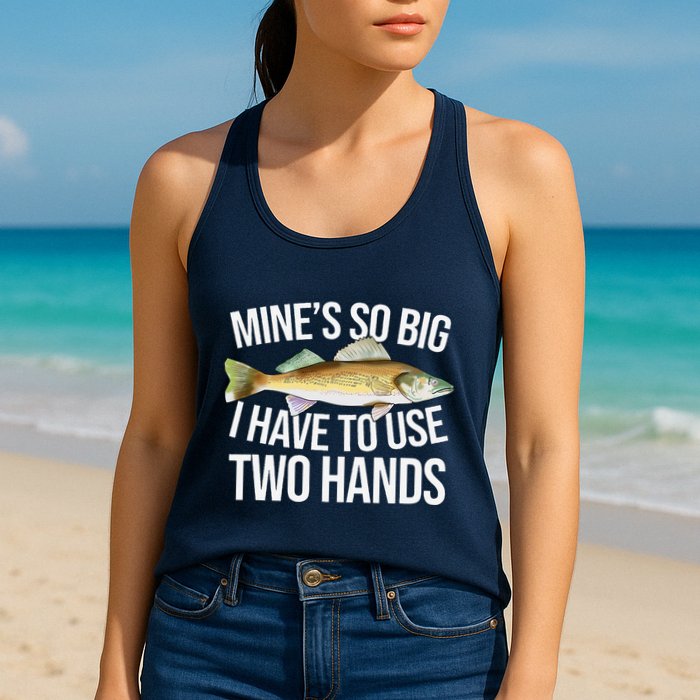 MineS So Big I Have To Walleye Pike Funny Fishing Gifts Womens Tank Top