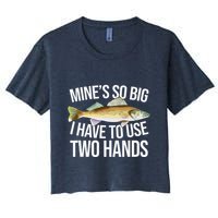 MineS So Big I Have To Walleye Pike Funny Fishing Gifts Crop Top