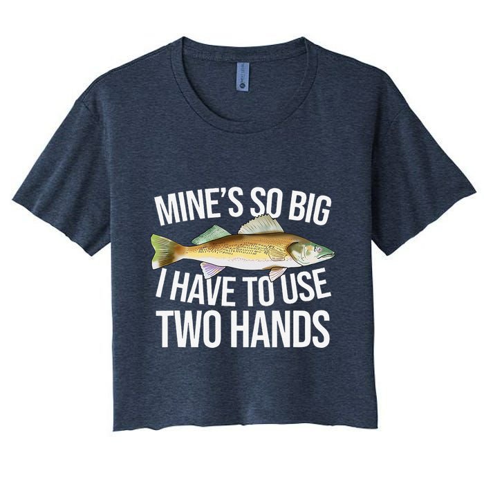 MineS So Big I Have To Walleye Pike Funny Fishing Gifts Crop Top