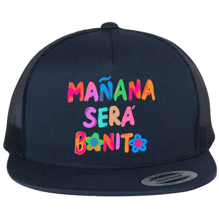 Mañana será bonito Flowers beauty Flat Bill Trucker Hat