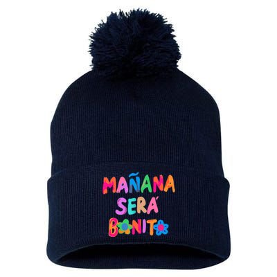 Mañana será bonito Flowers beauty Pom Pom 12in Knit Beanie