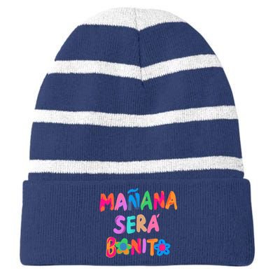 Mañana será bonito Flowers beauty Striped Beanie with Solid Band