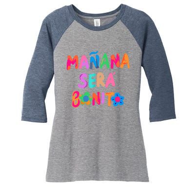 Mañana será bonito Flowers beauty Women's Tri-Blend 3/4-Sleeve Raglan Shirt