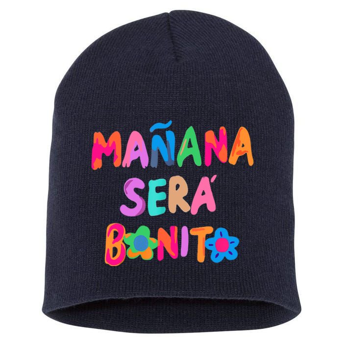 Mañana será bonito Flowers beauty Short Acrylic Beanie